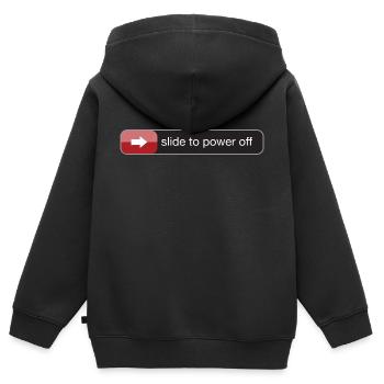slide to power off baby - Kinder Premium Organic Zip Hoodie - Schwarz - Hinten - AI Model Kid Male (0cm)