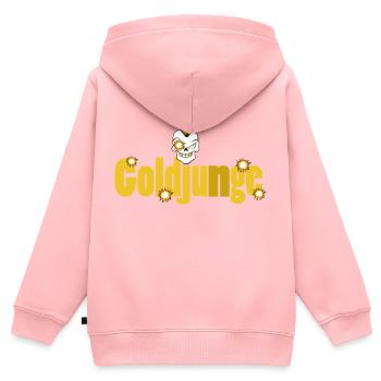 goldjunge - Kinder Premium Organic Zip Hoodie - Rosa - Hinten - AI Model Kid Female (0cm)
