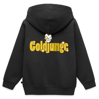 or jeune - Sweat Premium à capuche zippé enfant bio - noir - Dos - AI Model Kid Male (0cm)