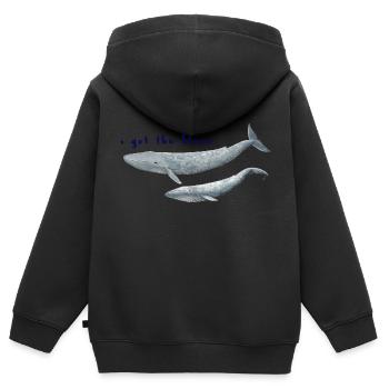 Ich habe den Blues Wale - Wale. baleines - Kinder Premium Organic Zip Hoodie - Schwarz - Hinten - AI Model Kid Male (0cm)