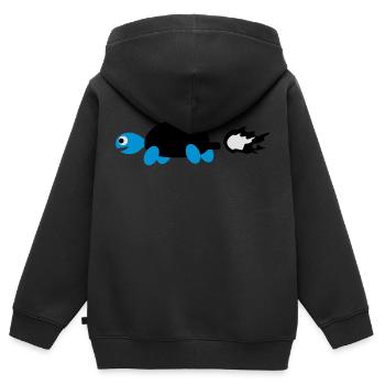 Schildkröte Turbo - Kinder Premium Organic Zip Hoodie - Schwarz - Hinten - AI Model Kid Male (0cm)