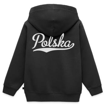 Polska - Kinder Premium Organic Zip Hoodie - Schwarz - Hinten - AI Model Kid Male (0cm)