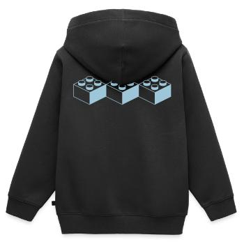 Drei Spielsteine als Rauten Motiv - Kinder Premium Organic Zip Hoodie - Schwarz - Hinten - AI Model Kid Male (0cm)