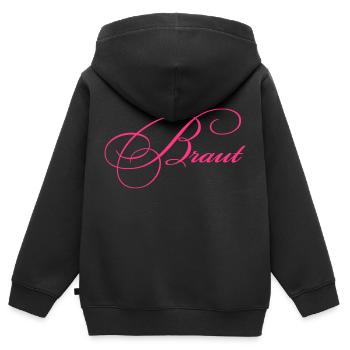 Braut - Kinder Premium Organic Zip Hoodie - Schwarz - Hinten - AI Model Kid Male (0cm)