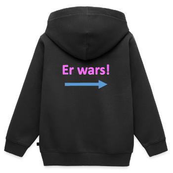 Er wars - Kinder Premium Organic Zip Hoodie - Schwarz - Hinten - AI Model Kid Male (0cm)