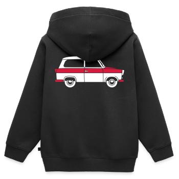  500 Kombi 2c - Kinder Premium Organic Zip Hoodie - Schwarz - Hinten - AI Model Kid Male (0cm)