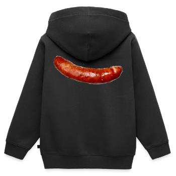 saucisse - Sweat Premium à capuche zippé enfant bio - noir - Dos - AI Model Kid Male (0cm)