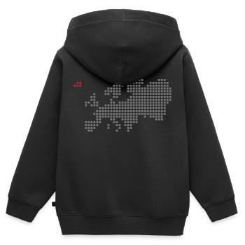 Islande - Sweat Premium à capuche zippé enfant bio - noir - Dos - AI Model Kid Male (0cm)