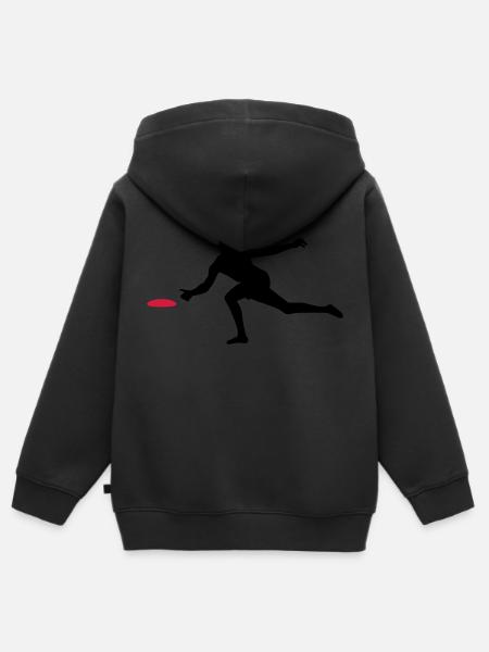 Discgolf - Kinder Premium Organic Zip Hoodie - Schwarz