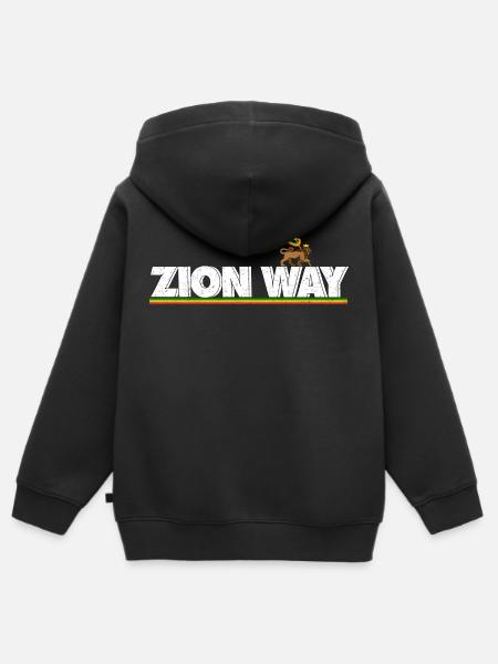 Reggae Zion Way - Kinder Premium Organic Zip Hoodie - Schwarz