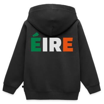 Irland - Kinder Premium Organic Zip Hoodie - Schwarz - Hinten - AI Model Kid Male (0cm)