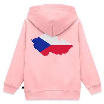 Tschechien - Kinder Premium Organic Zip Hoodie - Rosa - Hinten - AI Model Kid Female (0cm)
