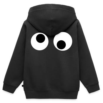 yeux - Sweat Premium à capuche zippé enfant bio - noir - Dos - AI Model Kid Male (0cm)