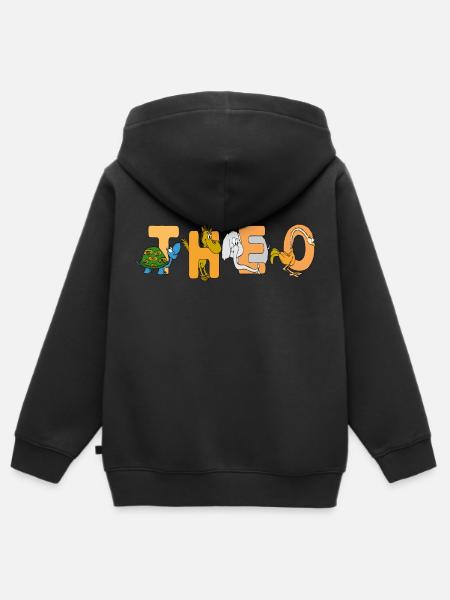 Theo - Kinder Premium Organic Zip Hoodie - Schwarz