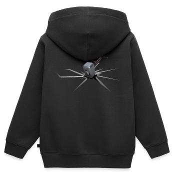 Marteau de Thor - Sweat Premium à capuche zippé enfant bio - noir - Dos - AI Model Kid Male (0cm)