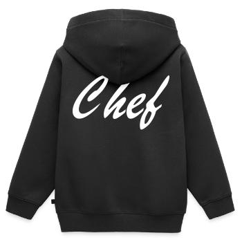 Chef - Kinder Premium Organic Zip Hoodie - Schwarz - Hinten - AI Model Kid Male (0cm)