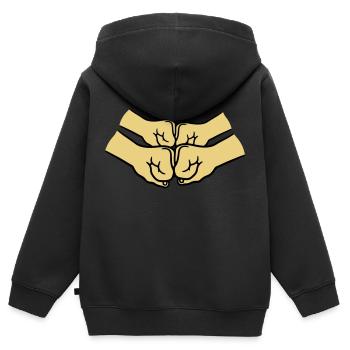 4 Haende Crew - Kinder Premium Organic Zip Hoodie - Schwarz - Hinten - AI Model Kid Male (0cm)