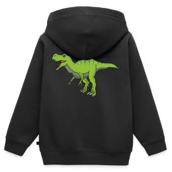 T -Rex Comic Dinosarier - Kinder Premium Organic Zip Hoodie - Schwarz - Hinten - AI Model Kid Male (0cm)