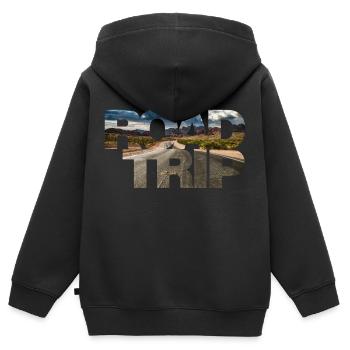 Road Trip - Kinder Premium Organic Zip Hoodie - Schwarz - Hinten - AI Model Kid Male (0cm)