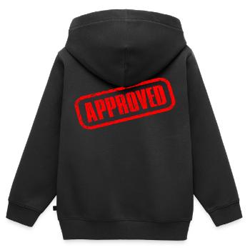 approved approuvé tampon - Sweat Premium à capuche zippé enfant bio - noir - Dos - AI Model Kid Male (0cm)