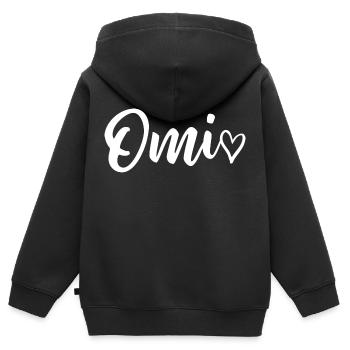 Omi - Geschenk Oma Großmutter Geburtstag - Kinder Premium Organic Zip Hoodie - Schwarz - Hinten - AI Model Kid Male (0cm)