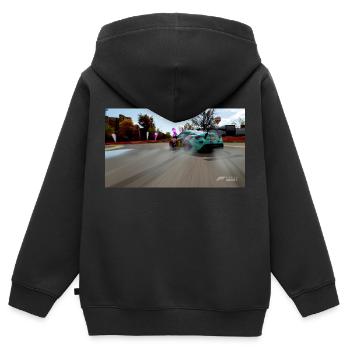 Dérive - Sweat Premium à capuche zippé enfant bio - noir - Dos - AI Model Kid Male (0cm)