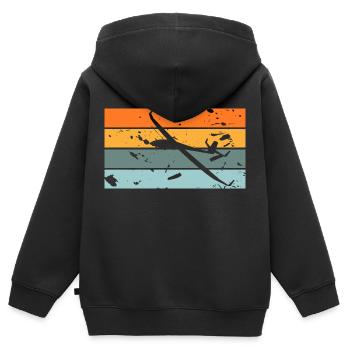 gliding - Kids Premium Organic Zip-up Hoodie - black - Back - AI Model Kid Male (0cm)