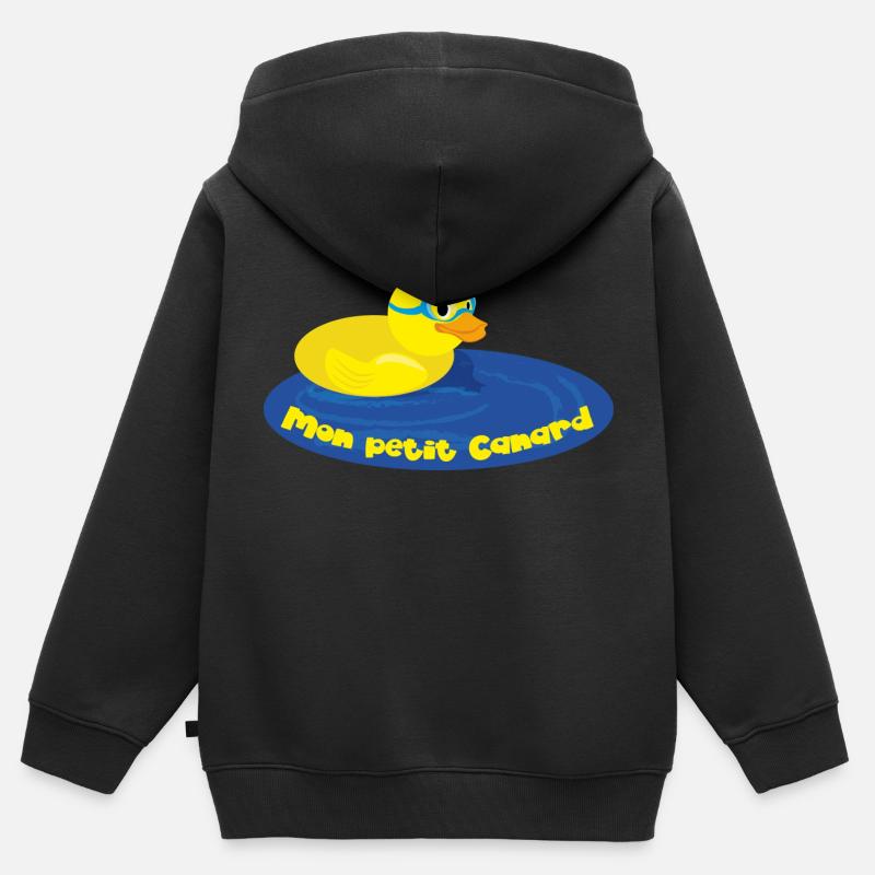 Mon petit Canard - Sweat Premium à capuche zippé enfant bio - noir