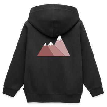 Berge - Kinder Premium Organic Zip Hoodie - Schwarz - Hinten - AI Model Kid Male (0cm)
