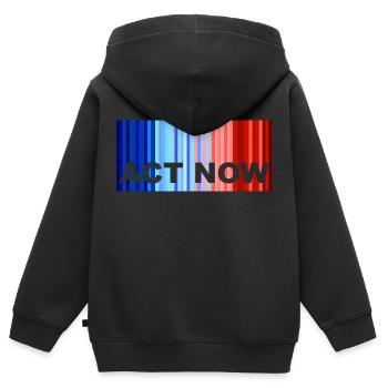 ActNow Changement climatique - Sweat Premium à capuche zippé enfant bio - noir - Dos - AI Model Kid Male (0cm)