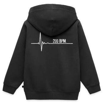 200BPM Uptempo Techno Hardstyle - Kinder Premium Organic Zip Hoodie - Schwarz - Hinten - AI Model Kid Male (0cm)