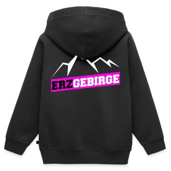 Erzgebirge - Kinder Premium Organic Zip Hoodie - Schwarz - Hinten - AI Model Kid Male (0cm)