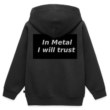 In Metal I will trust - Kinder Premium Organic Zip Hoodie - Schwarz - Hinten - AI Model Kid Male (0cm)