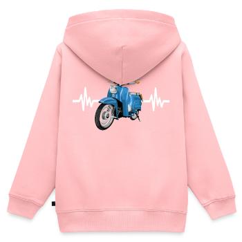 Schwalbenfahrer Moped KR51 Schwalbe Simson Shirt - Kinder Premium Organic Zip Hoodie - Rosa - Hinten - AI Model Kid Female (0cm)