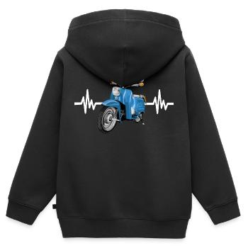 Schwalbenfahrer Cyclomoteur KR51 Schwalbe Simson Chemise - Sweat Premium à capuche zippé enfant bio - noir - Dos - AI Model Kid Male (0cm)