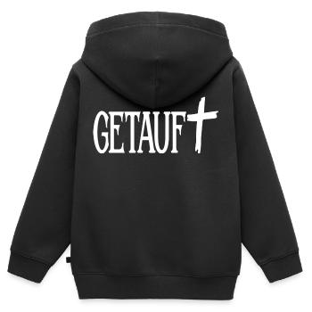 Getauft Taufe Christentum - Kinder Premium Organic Zip Hoodie - Schwarz - Hinten - AI Model Kid Male (0cm)