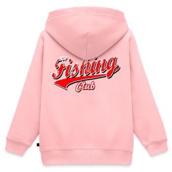 poisson pêcheur pêcheur club de pêche pêche au brochet casquette - Sweat Premium à capuche zippé enfant bio - rose - Dos - AI Model Kid Female (0cm)