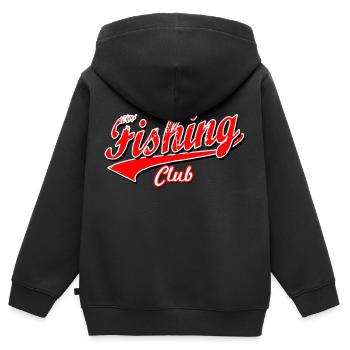 fisch fischer fishing fisher club hecht angeln cap - Kinder Premium Organic Zip Hoodie - Schwarz - Hinten - AI Model Kid Male (0cm)