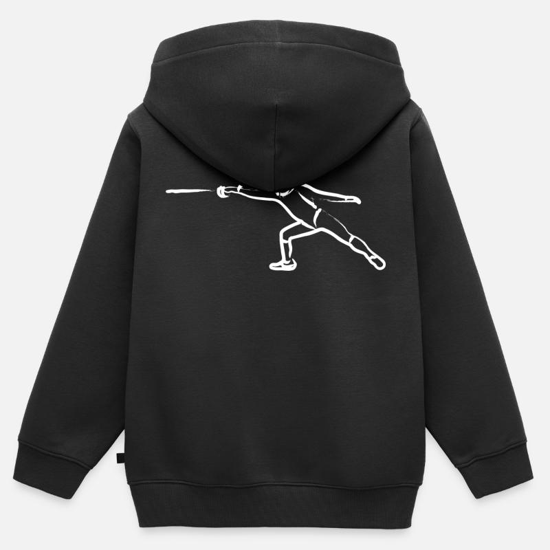 Fechter, dynamisch - Kinder Premium Organic Zip Hoodie - Schwarz