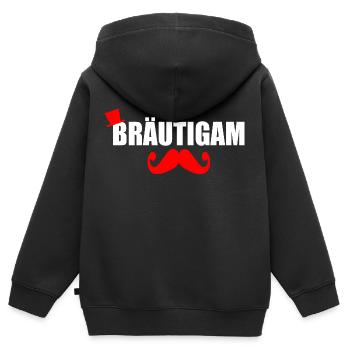Bräutigam - Kinder Premium Organic Zip Hoodie - Schwarz - Hinten - AI Model Kid Male (0cm)