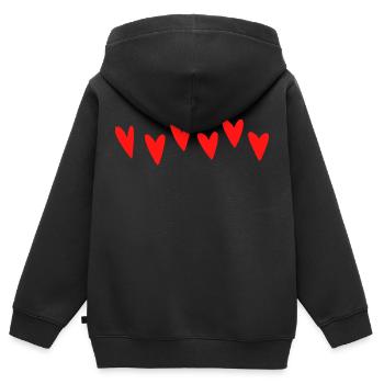 Sechs Kerne - Kinder Premium Organic Zip Hoodie - Schwarz - Hinten - AI Model Kid Male (0cm)