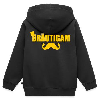 bräutigam - Kinder Premium Organic Zip Hoodie - Schwarz - Hinten - AI Model Kid Male (0cm)