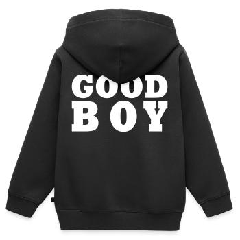 Good boy - Sweat Premium à capuche zippé enfant bio - noir - Dos - AI Model Kid Male (0cm)