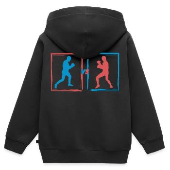 Boxkampf - Boxer Geschenkidee - Kinder Premium Organic Zip Hoodie - Schwarz - Hinten - AI Model Kid Male (0cm)