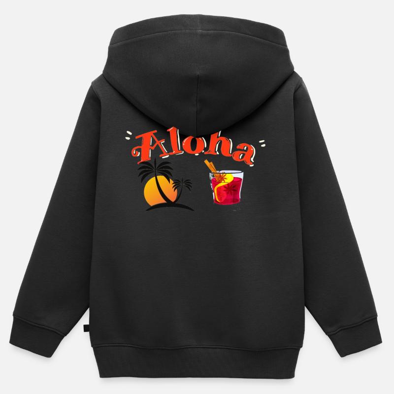 P a r a d i s e - Sweat Premium à capuche zippé enfant bio - noir