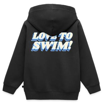 Aimer nager - Sweat Premium à capuche zippé enfant bio - noir - Dos - AI Model Kid Male (0cm)