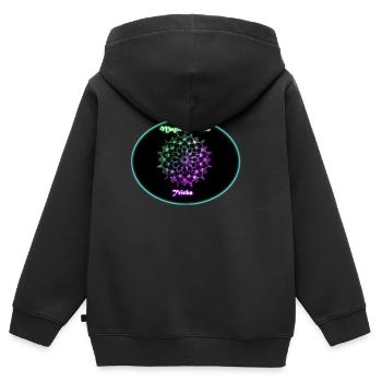Mandala - Kinder Premium Organic Zip Hoodie - Schwarz - Hinten - AI Model Kid Male (0cm)