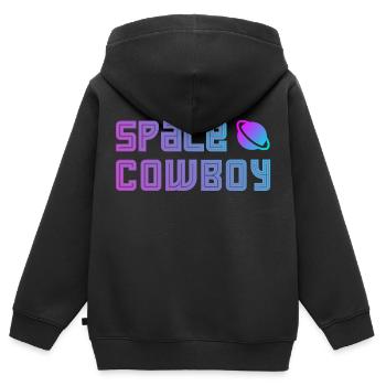 Space Cowboy - Kinder Premium Organic Zip Hoodie - Schwarz - Hinten - AI Model Kid Male (0cm)