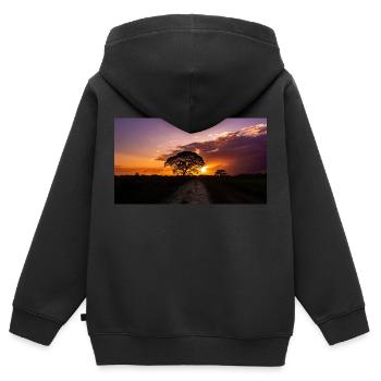 Sonnenuntergang in Venezuela - Kinder Premium Organic Zip Hoodie - Schwarz - Hinten - AI Model Kid Male (0cm)