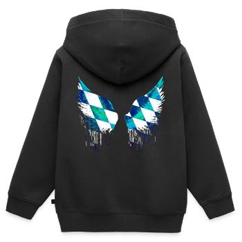 engelsflügel,flügel,angelwings,bayrischer engel - Kinder Premium Organic Zip Hoodie - Schwarz - Hinten - AI Model Kid Male (0cm)